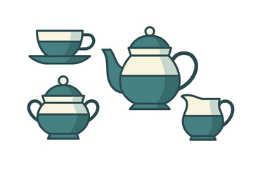 Refreshing tea set featuring a teapot, cups, and cream server designed for afternoon tea gatherings