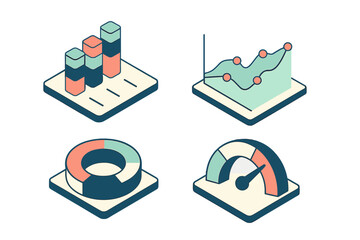 Colorful graphs and charts showing data trends and statistics in a modern design layout