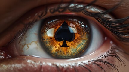 Human Eye with Reflected Spade Symbol of Risk