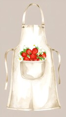 Strawberry apron illustration