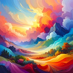 Colorful landscape painting (1)