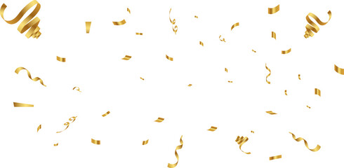 Golden confetti decoration with scattered sparkling elements