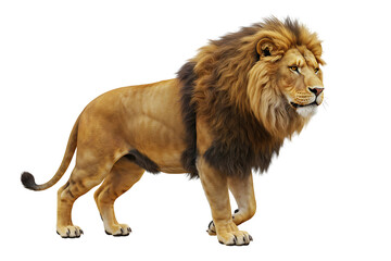Obraz premium lion isolated on transparent cutout background, cut out, png