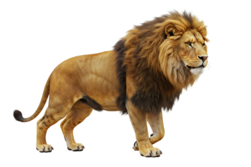 lion isolated on transparent cutout background, cut out, png