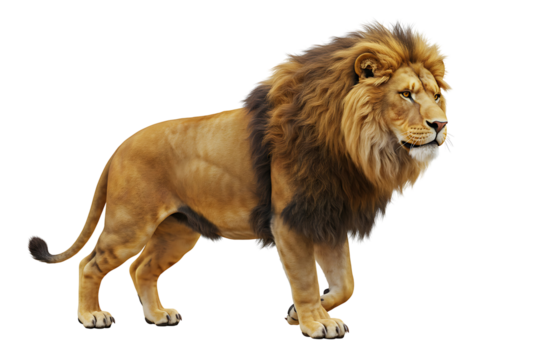 lion isolated on transparent cutout background, cut out, png