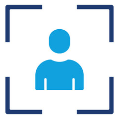 User Recognition Flat Blue Icon