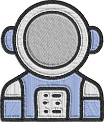 Colored Astronaut in a Spacesuit Embroidery Illustration © Henrique