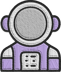 Colored Astronaut in a Spacesuit Embroidery Illustration © Henrique