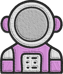 Colored Astronaut in a Spacesuit Embroidery Illustration © Henrique