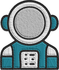 Colored Astronaut in a Spacesuit Embroidery Illustration © Henrique