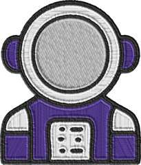 Colored Astronaut in a Spacesuit Embroidery Illustration © Henrique