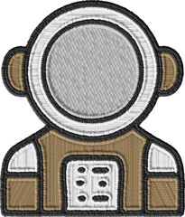 Colored Astronaut in a Spacesuit Embroidery Illustration © Henrique