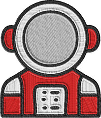 Colored Astronaut in a Spacesuit Embroidery Illustration © Henrique