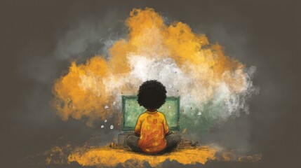 Concept illustration showing the impact of cyberbullying online.