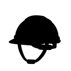 Silhouette of construction safety helmet, minimal black shape representing protection, building, and industrial safety. Perfect for signage, logos, and safety communication materials