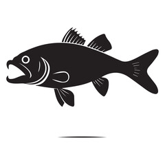 a black fish vector silhouettes isolated on white background