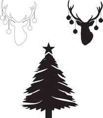 christmas tree silhouettes