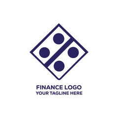 Finance Logo Design, Abstract Geometric Square Icon with Dots, Modern Corporate Business and Investment Branding Template