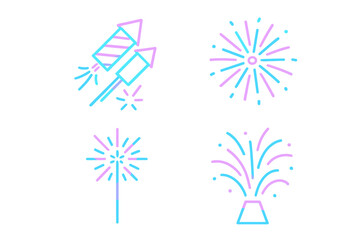 Colorful fireworks display in a festive night sky during a summer celebration