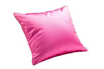 Soft pink throw pillow isolated on transparent background