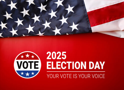 2025 election day in united states. Vote on election day sticker badge