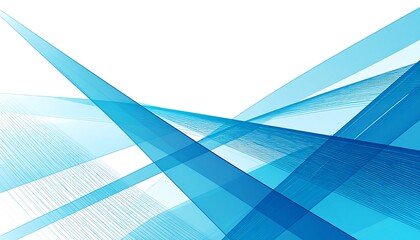 Abstract composition with blue geometric shapes on a white background