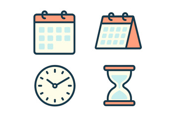 Various timekeeping tools showcase the concept of scheduling and time management for daily activities