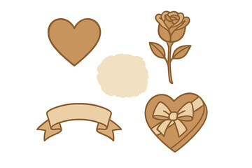 Elegant brown themed elements for design and decoration without any specific context