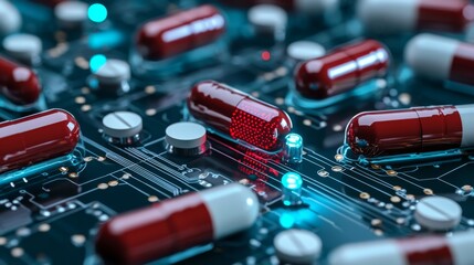 AI enhances pharmaceutical research and patient care through digital technologies.