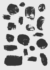 set of grunge acrylic shapes 