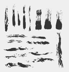 hand-drawn messy grunge paintbrushes collection