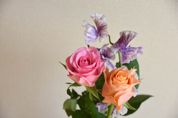 薔薇とスイートピー