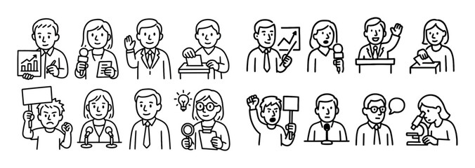 Obraz premium Political Role Icons