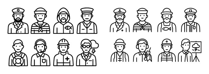 Sea Storm Icons Grid