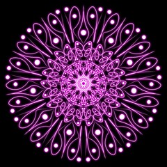 Magic Circle Ornament Line Art Vector Illustration for Decoration Tattoo Tribal Gothic and Esoteric Symbol