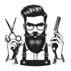 vector illustration of a man with sword