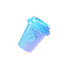 3D coffee cup icon. A to-go cup symbol for a coffee break, cafe, and hot beverages, isolated on a white background