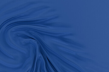 Abstract blue fabric texture with smooth swirl folds, creating a soft flowing background for design, wallpaper, or creative presentation. 3d render