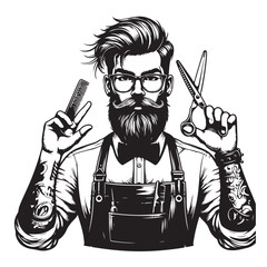 vector illustration of a man with a gun