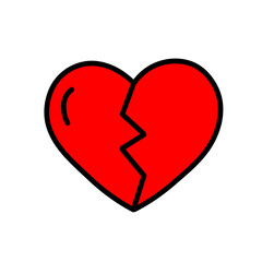 Broken Heart Icon – Love, Heartbreak, and Sadness Symbol