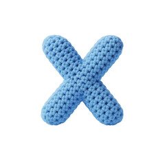 Abstract blue textured letter x symbol representing closure or incorrect choice
