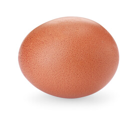 One raw chicken egg isolated on white
