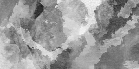 abstract black and white watercolor texture, isolated against transparent pattern texture background banner panorama, modern hand painted artwork of abstract transparent.