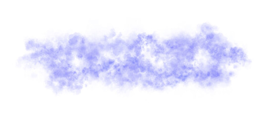 Dense blue smoke cloud with soft edges and transparency effect on a black background for cold, mysterious, or atmospheric visual compositions