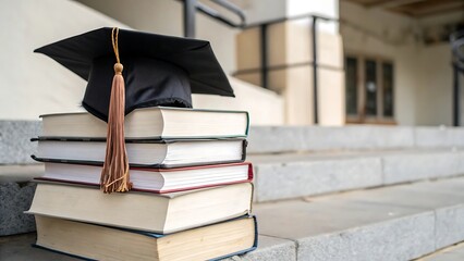 Books Stack  Academic Achievement Concept on AI Generated