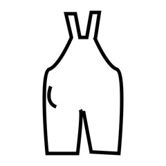 dungaree fashion style outline icon vector 