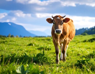 Cow in a grassy field