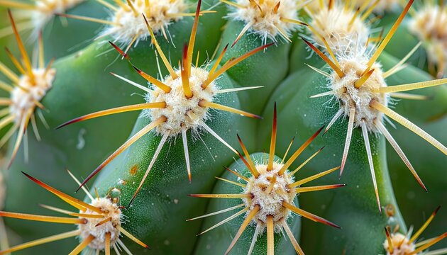 Close-up cactus spines and pads - Powered by Adobe