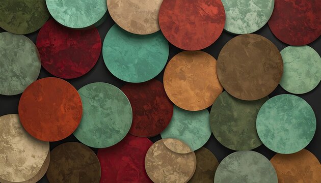 Layered circles in muted autumnal tones