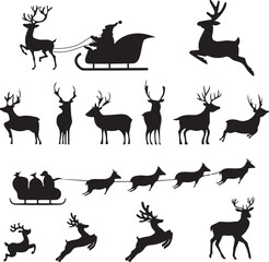 deer silhouette set
